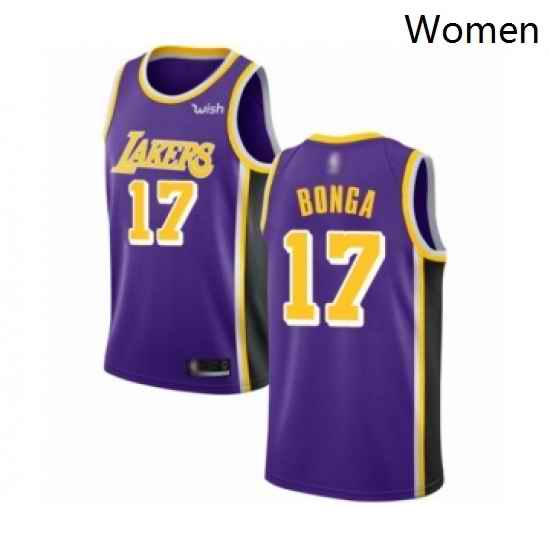Womens Los Angeles Lakers 17 Isaac Bonga Authentic Purple Basketball Jersey Statement Edition